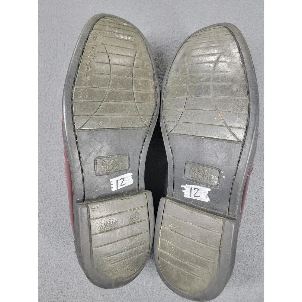 Nunn Bush Shoes Mens Size 9.5‎ Burgundy Leather Loafers Slip On Comfort Casual
